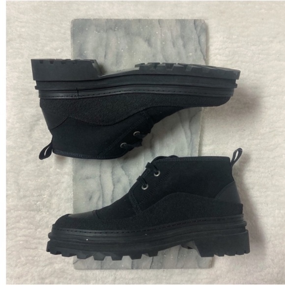 A.P.C Faustine Basse Ankle Boots Size 9 Shoes Lace Up Black Canvas New - Picture 3 of 14